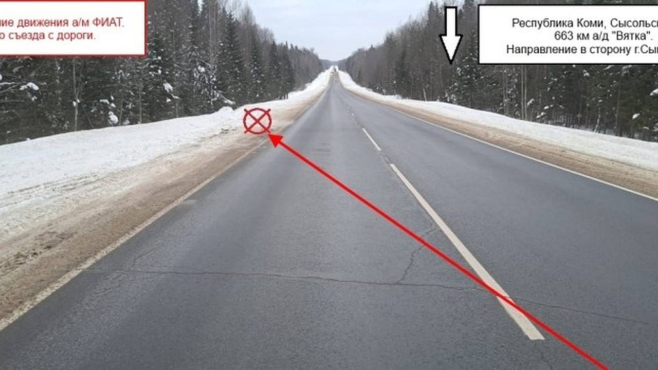 Главная картинка новости: Автоледи из Коми не смогла справиться с управлением и съехала с дороги