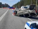 В Коми автомобиль Lada перевернулся на крышу