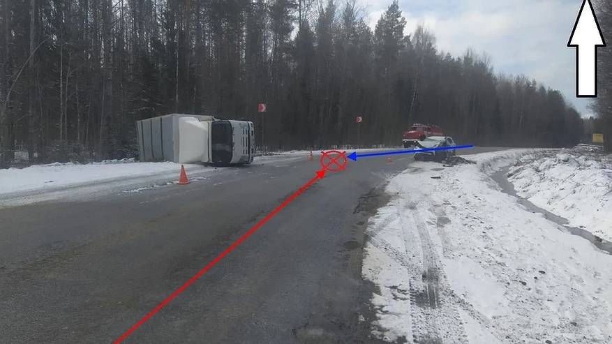 Главная картинка новости: В Коми опрокинулся грузовик и нанес травмы человеку