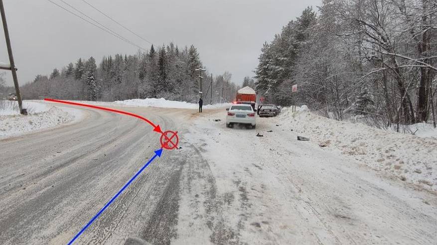 Главная картинка новости: В Сыктывкаре после столкновении легковушки и КамАЗа в больницу с травмами доставили четыре человека