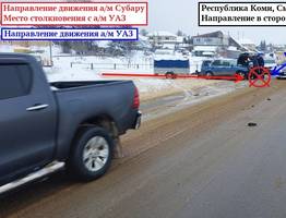 В Сыктывдинском районе столкнулись Subaru и УАЗ: есть пострадавшие