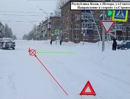 В Печоре женщина-пешеход вышла на красный и попала под колеса иномарки