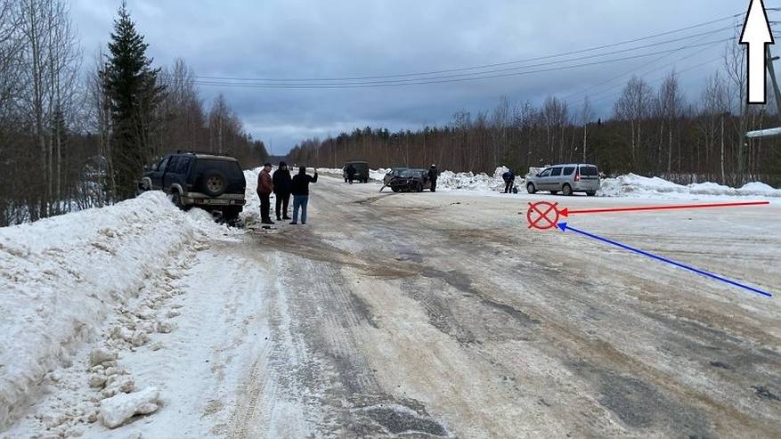 Главная картинка новости: В одном из районов Коми столкнулись “Киа” и “Опель”
