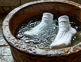 Кидаю 4 ложки в таз — и даже самые заношенные носки станут белее снега: простой и действенный лайфхак