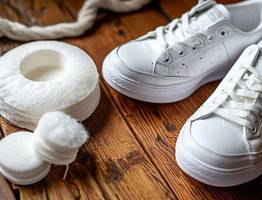 3 капли на ватный диск - и трем белую подошву: исчезнут даже самые стойкие желтые пятна