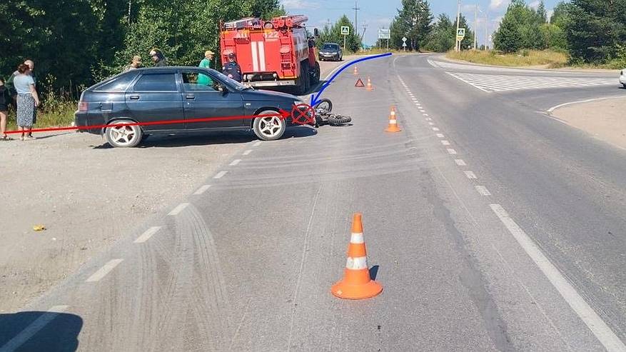 Главная картинка новости: В Коми под Жешартом питбайк с детьми столкнулся с автомобилем