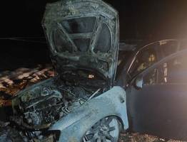 В Коми на трассе под Сосногорском пламя уничтожило легковой автомобиль