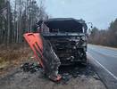 На трассе под Сыктывкаром из-за технической неисправности вспыхнул КАМАЗ