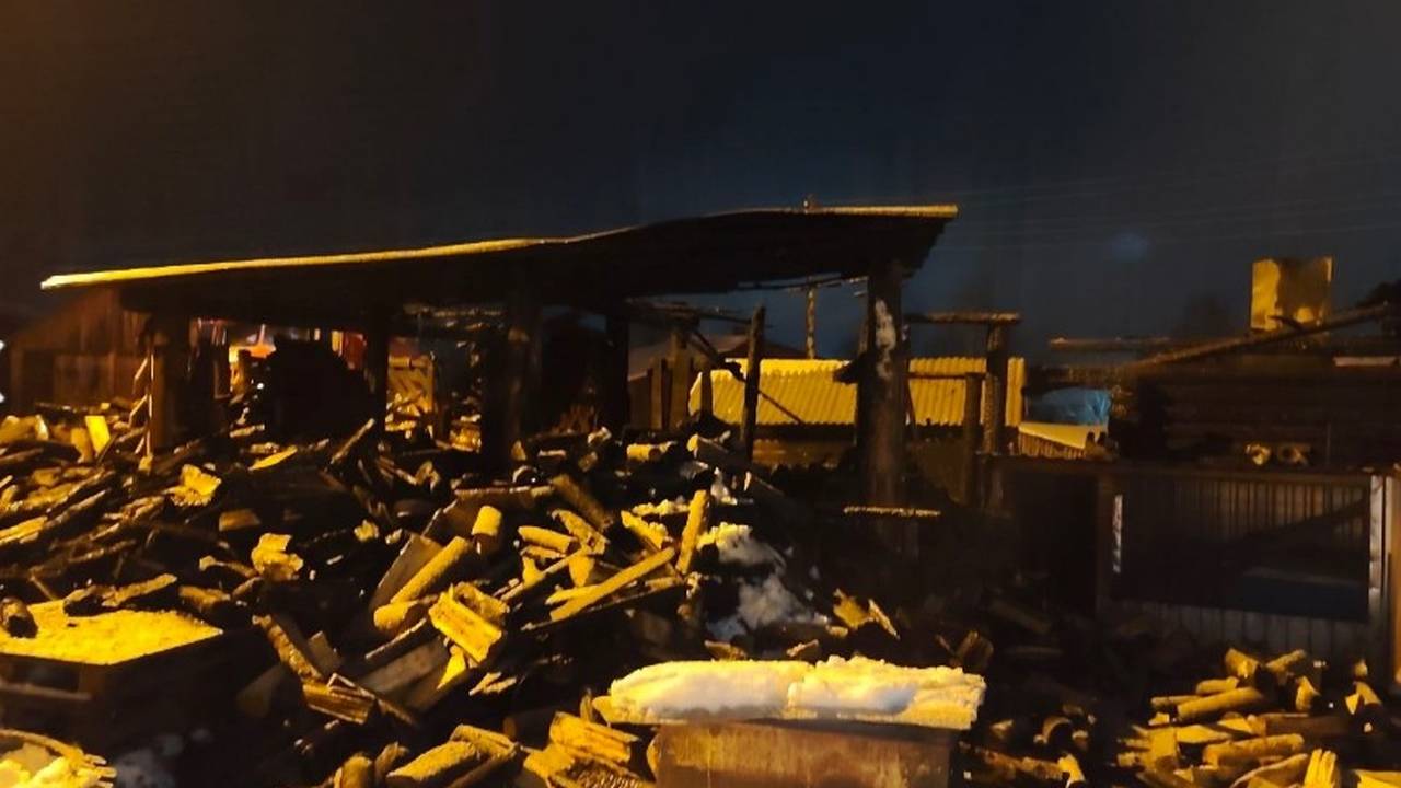 Главная картинка новости: Спасатели Коми ликвидировали пожар в хозпостройках в селе Носим