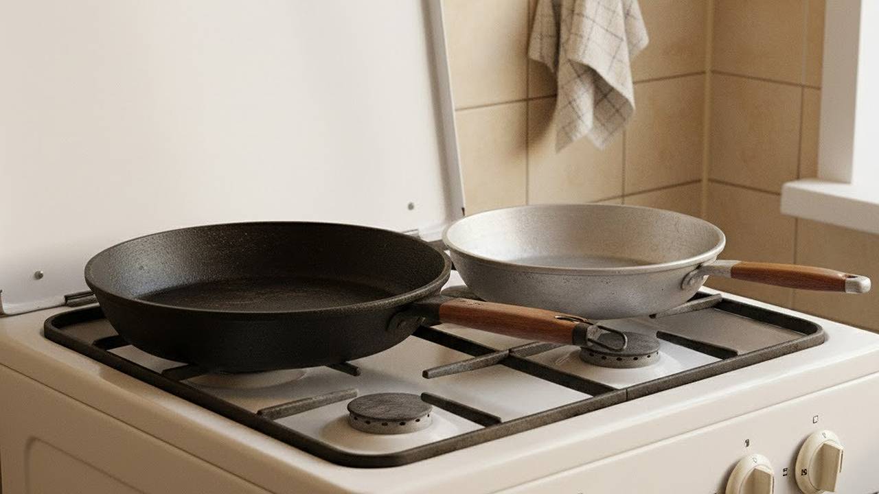 Главная картинка новости: На моей кухне вся посуда блестит как новая: как мыть жирные сковородки без химии – ресторанный лайфхак