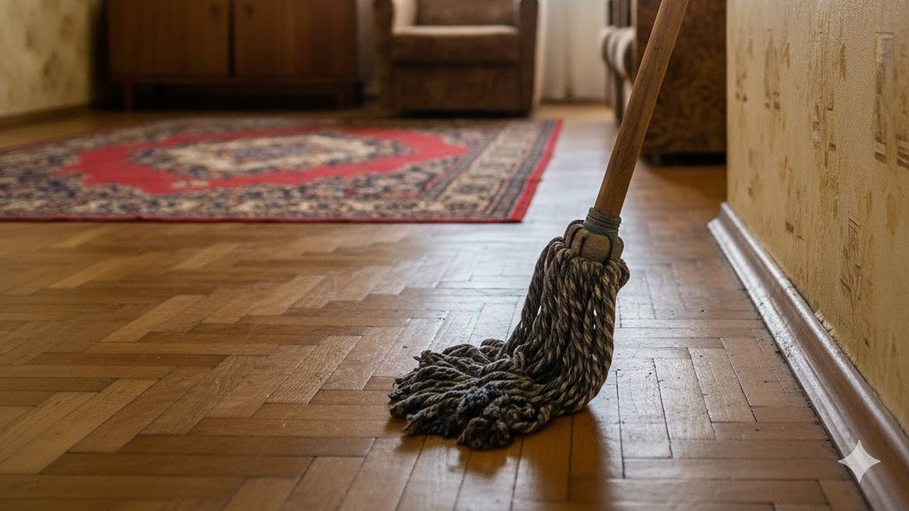 Главная картинка новости: Начала мыть полы солёной водой - и вся семья сразу заметила перемены: зачем добавлять соль в воду для уборки