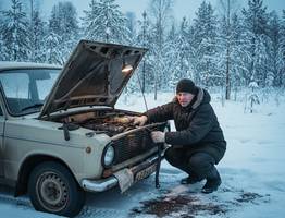 Солдатский способ быстро запустить мотор с севшим аккумулятором - в любом месте, даже в глуши, где вокруг одни елки