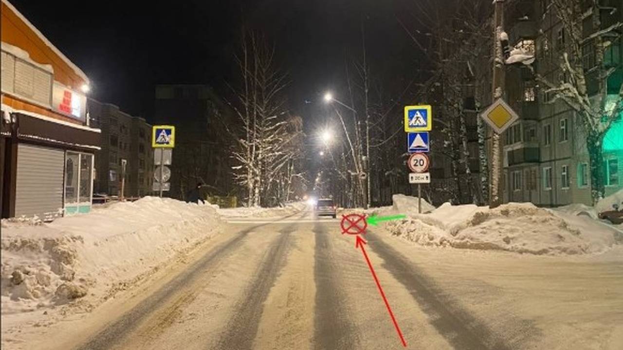 Главная картинка новости: В Сыктывкаре Datsun сбил пенсионерку на "зебре"